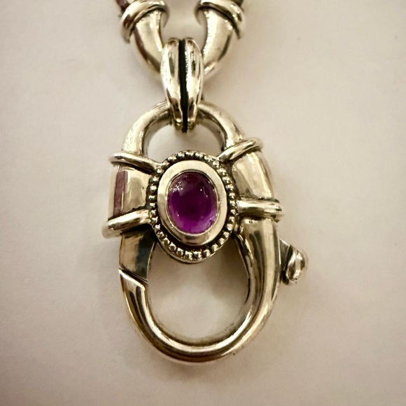 Scott Kay 925 Silver Links Bracelet with Amethyst Gem 💎 NWT💫 - Picture 3 of 7